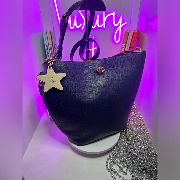 Coach Chambray Blue Bucket Bag NWT and Coach x Selena Gomez Charm - Picture 7 of 14